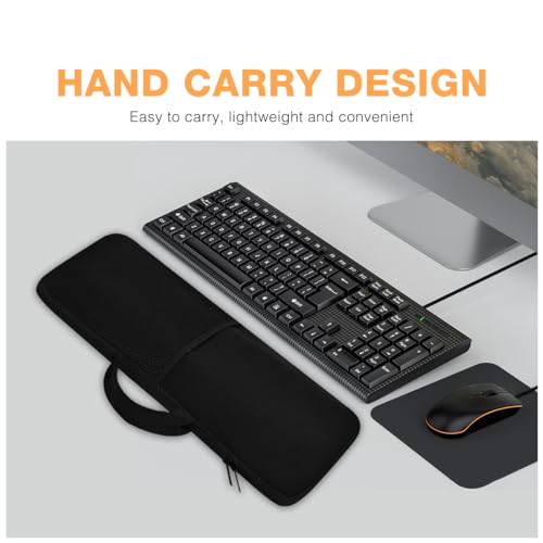 Keyboard Sleeve Travel Case for Logitech MK540 Wireless Keyboard | Combo Rugged Neoprene Construction, Mouse Storage and Cable Storage Pouch, Fit For Logitech MK540 Keyboard Case