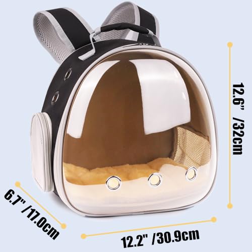 Portable Small Animal Backpack Travel Breathable Pet Carrier Bag Cages for Guinea Pig, Rabbit, Bearded Dragon, Squirrel, Tortoise, Bird, Lizard, Sugar Glider - color: Polarized