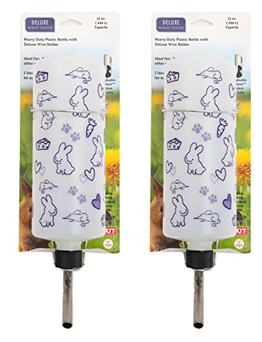 Lixit® Original Super Seal Classic Water Bottle for Rabbits, Cats, Ferrets, Hamsters, Guinea Pigs, Gerbils and Other Small Animals - Made in USA (Frosted (Pack of 2), 32 Ounce) - color: Frosted (Pack of 2), size: 32 Ounce