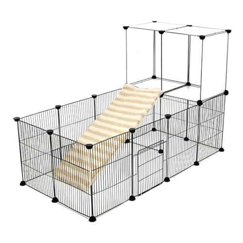 Ramp Fuzzy Cover for Small Animals Cage Guinea Pig Ferret Nation Stair Cover for Guinea Pig cage & Small Animal Cages | Ramp Measures 28L x 12W Inches (Yellow) - color: Yellow