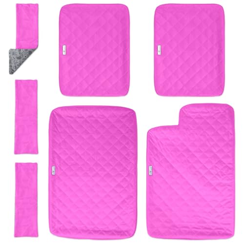 Paw Inspired Fitted Fleece Liner Set for Critter Nation 2-Story Cage, Pink | Double Unit Combo Pack for Ferret Nation/Critter Nation Cage, For Ferrets, Rats, Chinchillas, Hedgehogs, Small Animals, Pets - color: Pink, size: Double Unit Combo