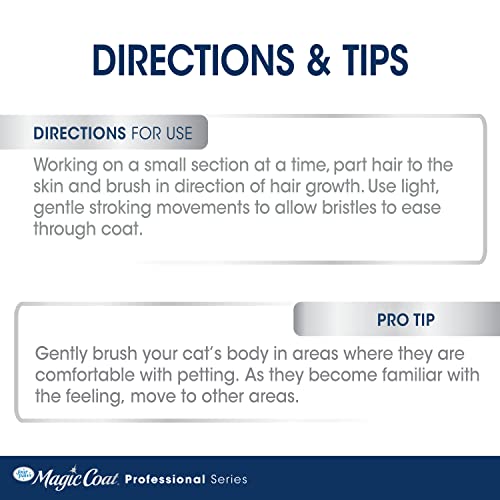 Four Paws Magic Coat Professional Series Grooming Essentials - Trimmers, Nail Clippers, and Brushes for Pets | Cat de-shedding brush, removes loose hair, smoothes coat, designed with a curved head, ergonomic handle