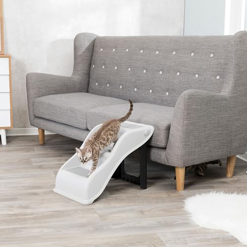 TRIXIE Lightweight 3-Step Pet Stairs, Gray | Collapsible, Non-Slip Rubber Treads, For Beds and Couches, Easy to Store