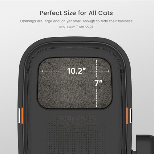 XL Stainless Steel Cat Litter Box with Lid, Top Entry, Mat & Scoop Included | XL for Big Cats, High Sides Enclosed Design, Anti-Urine Leakage, Non-Stick Odor-Free, Easy Clean, Reduce Litter Tracking - color: V-Black