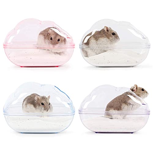 BUCATSTATE Hamster Sand Bath Container Large Hamster Toilet with Scoop Set Dust Bust Accessories for Small Animals (Transparent, Medium)