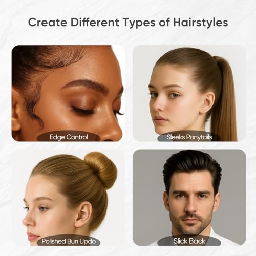 Boar Bristle Slick Back Brush for Smooth Flyaways, For fine to medium hair, Sleek Ponytail, Buns, Small Brush for Smoothing Edge Baby Hair Rat Tail Combs Parting Combs