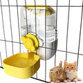 Rabbit Water Bottle, 34oz Pet Hanging Water Dispenser, Cat Water Feeder for Small Animal Ferret Guinea Pig Chinchilla Small Dog Cage Grid Spacing 1.2''-2.1''(Yellow) - color: Yellow