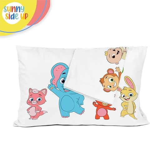 Sunny Side Up CoComelon (Pack of 2) Reversible Pillowcases - Double Sided Pillow Covers, Kids Super Soft Animal Bedding - color: White - Cocomelon