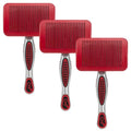 CHI for Dogs Self Cleaning Slicker Brush with Pivoting Head, Small Dog Grooming Brush for Detangling and Removing Loose Hair, Fine Wire Pins for Small Breed Dog Coats, Ergonomic Handle - 3 Pack | Pivoting head design, fine wire pins, detangles and removes