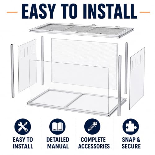 Large Hamster Cage 48x24x24 in, Acrylic Hamster Enclosure with Metal Frame | Chew-proof, Vent holes, Hinged top - size: 48 x 24 x 24 in