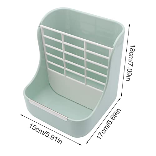 Litewoo Rabbit Hay Feeder Food Bowl Feeding Rack for Small Animal Guinea Pig Chinchilla Bunny Cage Accessories | Bunny food bowl & hay rack, durable plastic, chew-resistant, for small animal/chinchilla/cage, 5.9x6.7x7.09in, easy to clean - color: Green