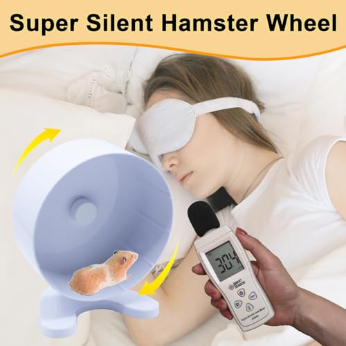 Hamster Wheel, 8.7" Super-Silent Exercise Wheels, Dual-Bearings Quiet Spinner Running Wheels, 3 Installation Methods, Fits Any Hamster Cage, Hamsters Toy for Dwarf Hamsters, Gerbils, and Small Pets. - color: White, size: Large