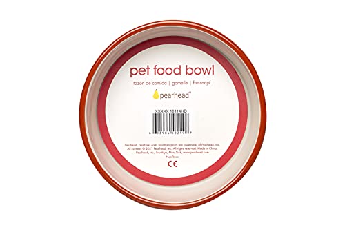 Pearhead Ceramic Merry Catmas Cat Bowl, Holds 12 oz, Holiday Christmas Design, Seasonal Pet Food and Water Dish - color: Merry Catmas, size: Single Bowl