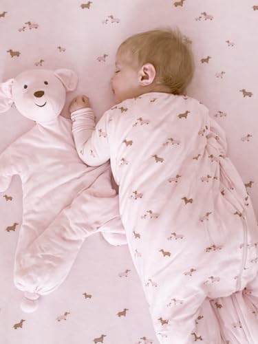 GUNAMUNA günamüna Unisex Baby, Toddler Wearable Blanket, Sleeping Bag Bamboo Rayon, Sleep Sack with Diaper Zipper, 1.0 TOG - color: Girl Dog, size: 24-36M