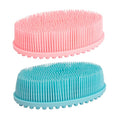 DNC Silicone Body Scrubber Exfoliating Bath Body Brush for Shower 2 Pack - color: Pink+blue