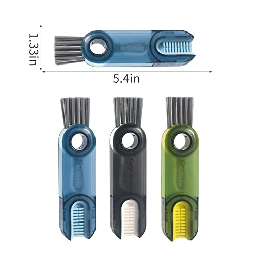 3 in 1 Cup Lid Gap Cleaning Brush Set, Multifunctional Insulation Bottle Cleaning Tools, Mutipurpose Tiny Silicone Cup Holder Cleaner, Home Kitchen Cleaning Tools - color: Blue+green+grey