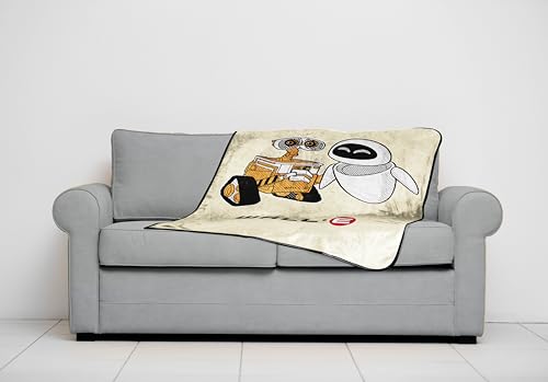 Jay Franco Kids Plush Throw Blanket – Soft & Cozy Fleece Throw for Bedroom & Couch Décor, Official Licensed Product, Beige - Wall-E, 40x50 - Travel Blanket - color: Beige - Wall-e, size: 40x50 - Travel Blanket