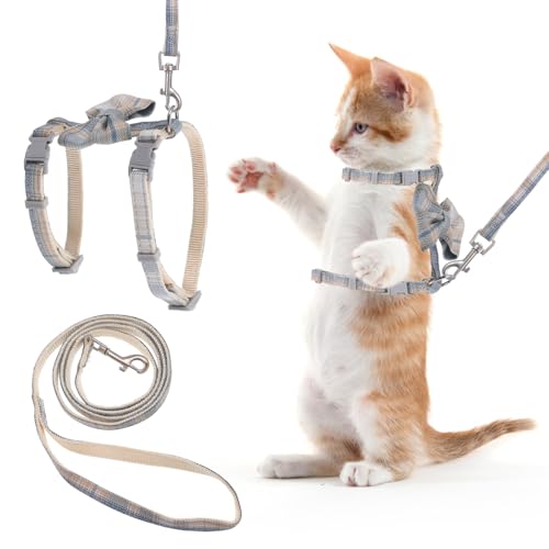 TIESOME Cat Harness and Leash Set, Adjustable Gradient Kitten Harness | Escape Proof Harness with Leash for Kitty Outdoor Walking - color: Bow Tie
