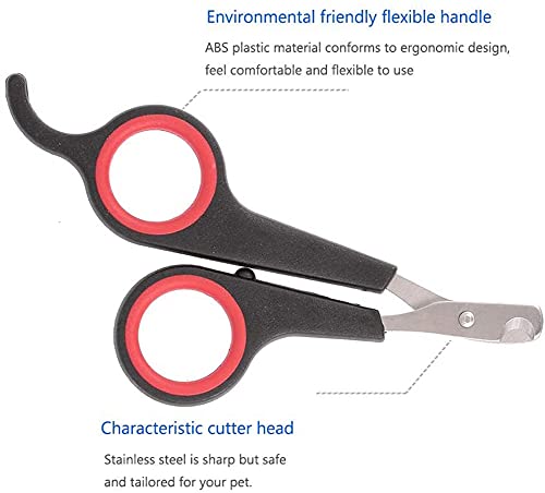 Rabbit Nail Clippers and Trimmers Stainless Steel Pet Claw Grinding Scissors for Small Breeds Cats Guinea Pig Puppy Ferret Hamsters Chinchilla Sugar Glider Grooming Tool Set (Black)