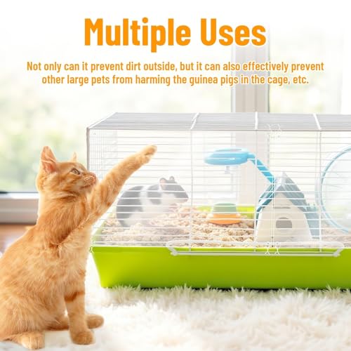 PETKNOWS 12 Pack 11.8x5.9 inch Clear Cage Edge Liner Protection for Rabbit | Clear PVC, Guinea Pig and Rabbit, Cage Edge Liner Protection and Urine Guard , 50 Zip Ties Included - color: Transparent, size: 30X15 CM