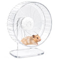 8 inch Silent Hamster Wheel with Adjustable Stand, Clear | Double-Bearing Design, Adjustable Stand, Smooth-Rotating Exercise Wheel for Hamsters, Mice and Other Small Pets - color: Clear With Stand, size: 8in