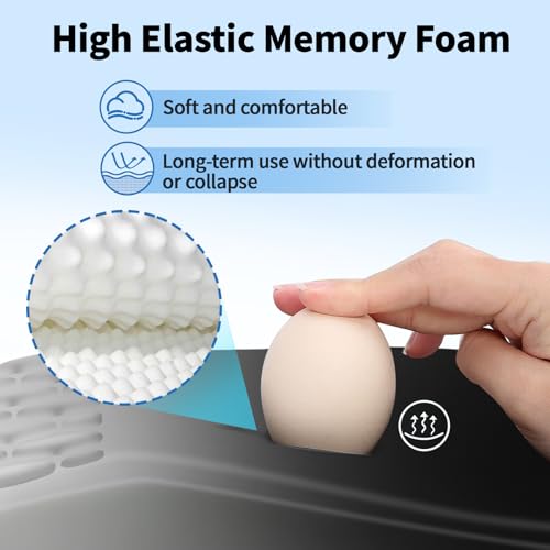 YIWEI Ergonomic Mouse Pad with Wrist Rest for Carpal Tunnel Pain Relief | Memory Foam Wrist Support,Non-Slip Rubber Base, Keyboard Computer Mousepad,Lycra Cloth Surface,Gaming Home Office - color: Gradient Black