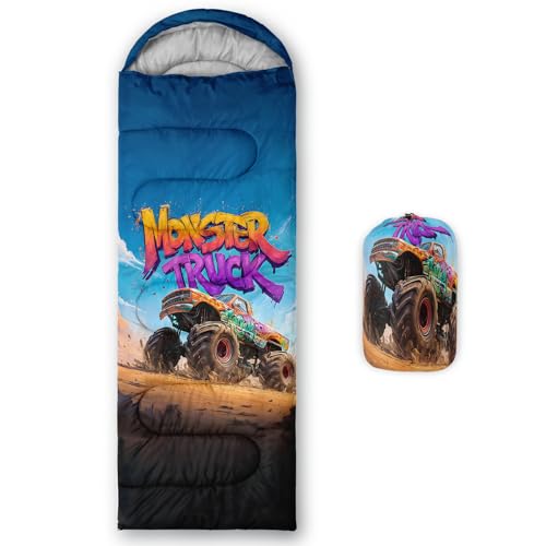 AILONEN Cartoon Car Sleeping Bags,Lightweight & Waterproof,3 Season Warm & Cool Weather,Cute Stars Printed Vehicles Transportation Sleeping Bags for Boys,Kids,Adults Travelling,Outdoors - color: C131