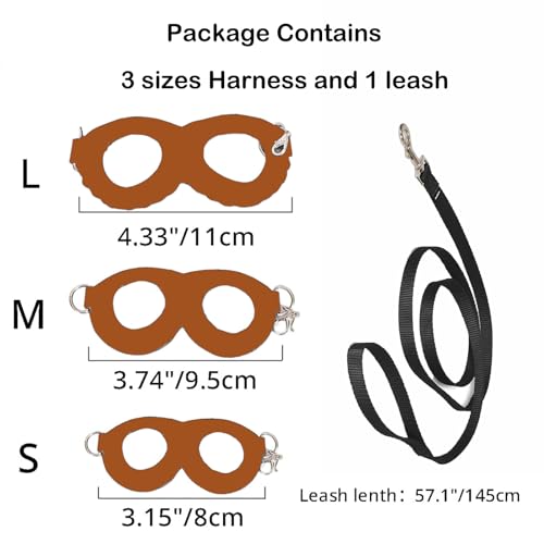 3 Pack Sugar Glider Harness and Leash Set Small Animal Training Walking Vest for Squirrel Hamster Rat-Black - color: Black