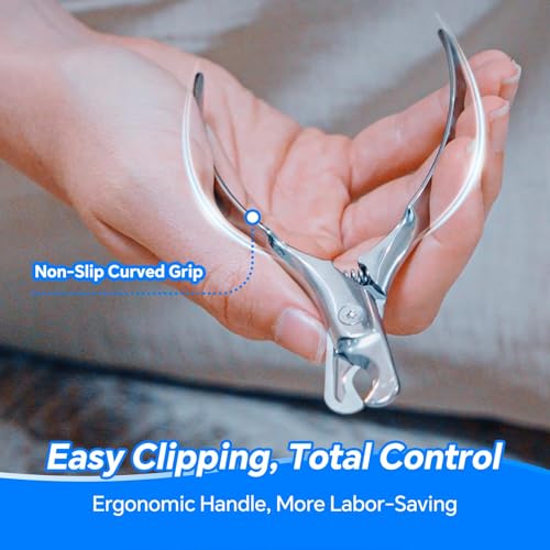 Nail Clippers Set with File for Dogs Cats, Non-Slip Grip | Clipper + File 2-in-1 Set, Stainless Steel Blades, Non-Slip Handle, Iron Storage Box, for Small to Large Pets