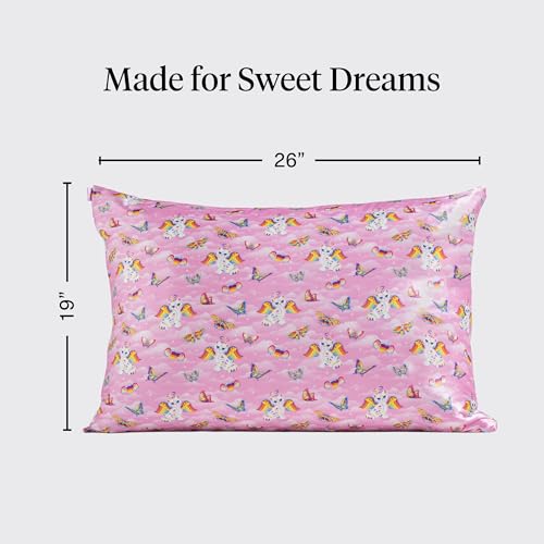 Lisa Frank x Kitsch Satin Pillowcase, Size 19x26 - Angel Kitty | Softer Than Silk Pillow Cases, Smooth Cooling Satin Pillow Case for Hair and Skin, Wrinkle-Free, Machine Washable - color: Angel Kitty, size: Standard/Queen (1 Pack)