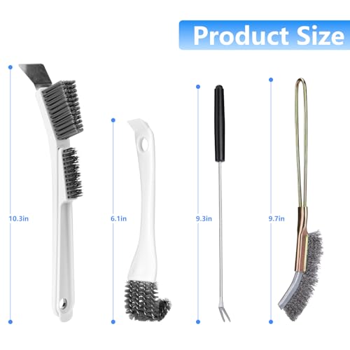 Bird Cage Cleaner Brush Kit Accessories,4 Pcs | Bird Poop Remover Cleaning Tools Set Accessories for Small,Medium,Large,Tall,Parakeet,Budgie,African Grey Parrot Birds Cage