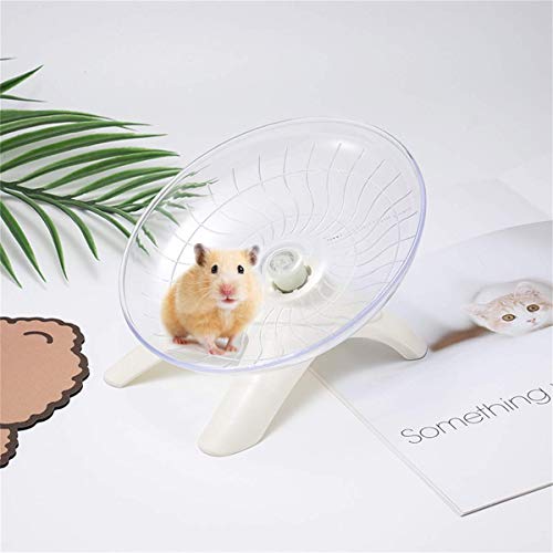 Hamster Flying Saucer Silent Running Exercise Wheel for Hamsters, Gerbils, Mice,Hedgehog and Other Small Pets Silent Running Wheel Hamster Wheel (White) - color: White