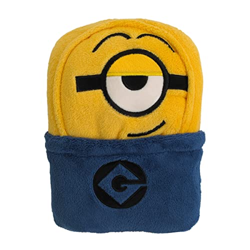 Illimuniation Lazy Minions Club Yellow, Blue and White, Minion Character Shaped Toddler Blanket - color: Lazy Minions Club Yellow, Blue and White