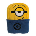 Illimuniation Lazy Minions Club Yellow, Blue and White, Minion Character Shaped Toddler Blanket - color: Lazy Minions Club Yellow, Blue and White