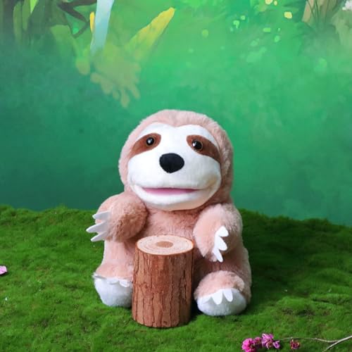 Easfan Sloth Hand Puppet with Movable Mouth Plush Toy Gift for Kids 10" | Interactive storytelling, cute stuffed animal, creativity imagination, easter christmas birthday holiday gift, for toddlers - style: Sloth
