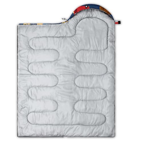 QOOMO Camping Sleeping Bags,3 Season Warm & Cool Weather,Lightweight,Waterproof Sleeping Bags for Adults & Kids,Traveling,and Outdoors,Camping Gear Equipment - color: Construction 9
