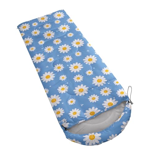 Kids Sleeping Bag for Boys Girls,3D Basketball Print-Lightweight Warm Portable Outdoor Indoor-Waterproof Cold Weather Resistant Sleeping Bag for Camping Hiking - color: Daisy