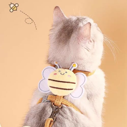 Cat Harness and Leash Set, Cat Harness Escape Proof, Rabbit Harness and Leash Set, Costumes for Cats and Bunny(A, Middle) - color: A, size: Middle