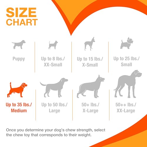 Nylabone Power Chew Classic Bone Chew Toy for Dogs, Durable Dog Toys for Aggressive Chewers, Peanut Butter Flavor, Medium/Wolf - Up to 35 lbs. (1 Count) | Durable chew toys, long lasting, flavor throughout, discourages destructive chewing, keeps dogs busy