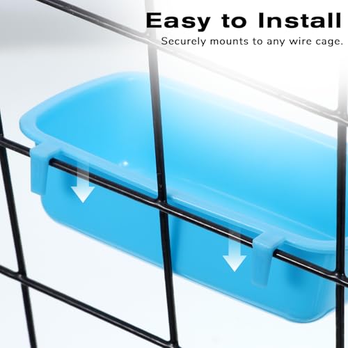 Chicken Guinea Pig Food Bowl, 4.7 * 2.8 in Rabbit Feeder Waterer Guinea Pig Bowl Bunny Water Bowls Feeder Clip-On Wire Cage Bowls for Cat Dove Puppy Bird Bath Basin Hamster Bed Kitten(3 PCS)