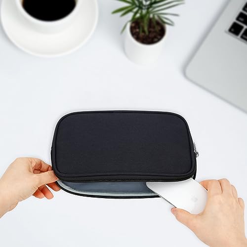 E-Tree Travel Tech Organizer Bag (8.66" x 5.51") – Canvas Electronics Accessories Case for Mouse, USB-C Charger, Cables, Power Bank, SSD, Dongle, Hub & Earphone | Toiletry & Cosmetics Pouch | Black