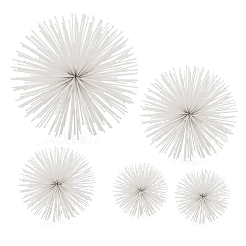 Modern Day Accents 5487 Erizo Urchin X-Small White Sphere Set of 2, 4" D - color: White, size: X-Small