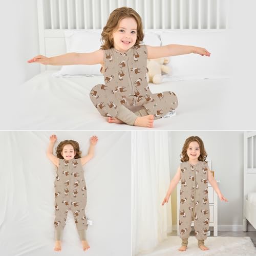 Miracle Baby Sleep Sack with Feet - 0.5 TOG 100% Breathable Cotton Wearable Blanket, Sleeveless Design Sleeping Bag for Baby - color: Deer, size: 12-24 Months(M)