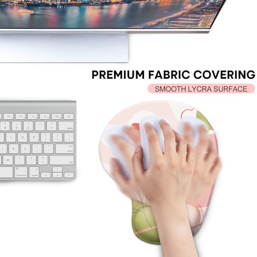 JIKIOU Ergonomic Mouse Pad with Gel Wrist Rest 2 Pack, Portable Small Rose | Upgraded-Prevent Gel Leakage, Ergonomic Design for Pain Relief, Cooling Gel filled, Smooth Lycra Surface, Non-Slip PU Base - color: 04Rose
