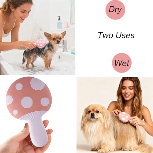 Small Dog Grooming Brush,Mushroom Shaped Puppy Brush Detangling Dog Hair Brushes for Wet or Dry - Perfect for Shih Tzus,Yorkies,Maltipoos - Ideal Puppy Hair Brushes for Maltese Small Breeds (Green) - color: Green