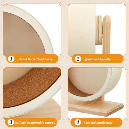 19 Pcs Hamster Cage Accessories & Habitat Set, Wooden Silent Exercise Wheel Wood Hide Out Tree Trunk Tunnel Tube Water Bottle Set Sand Bath Bowl Chew Toys for Dwarf Hamster Gerbil Mouse