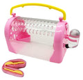 kathson Hamster Cage Travel Carrier Portable Cage with Water Bottle Outgoing Cage and Adjustable Strap Pet Cage for Small Pet Hedgehog Sugar Glider Squirrel Mice（Pink） - size: Pink