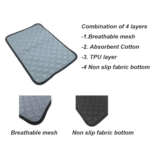 Shelltech Shelletech 2 Pack Guinea Pig Cage Liners, Washable Guinea Pig Pee Pads Reusable Absorbent Bedding Non Slip Pads for Small Animals Hamsters Chinchillas Rats (13.3 ""× 18.8""), Dark Grey - size: 13.3 "× 18.8"