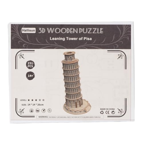 3D Wooden Puzzle for Adults, Italy Leaning Tower of Pisa Wood Architecture Model, DIY Mechanical Building Kit Craft Hobbies Toy, Birthday Festival Gift for Women Men, Home Decor, 151 PCS - style: Leaning Tower