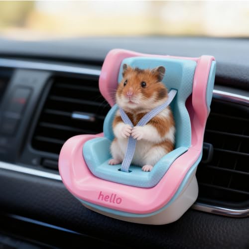 Hamster Car Seat Bracket, Adjustable Gerbils Car Bed with Secure Buckle, Small Animal Carrierfor Hamsters, Gerbils, Mice in Vehicles - color: Grapefruit Color Box Packaging